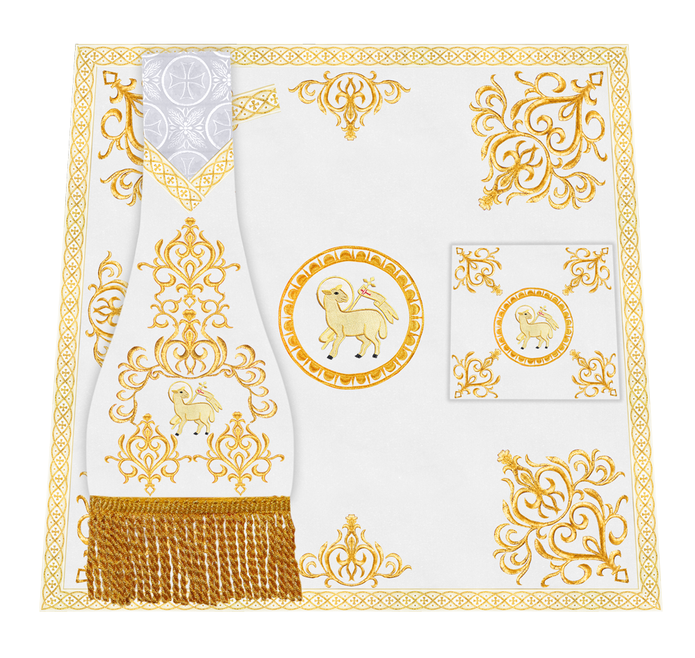 Liturgical Mass Set with Ornate Embroidery and Motif