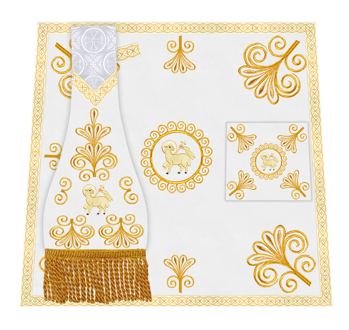 Elegant Church Mass Set with Embroidered Motifs