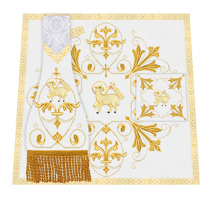 Embroidered Liturgical Church Altar Cloth with Spiritual Motif