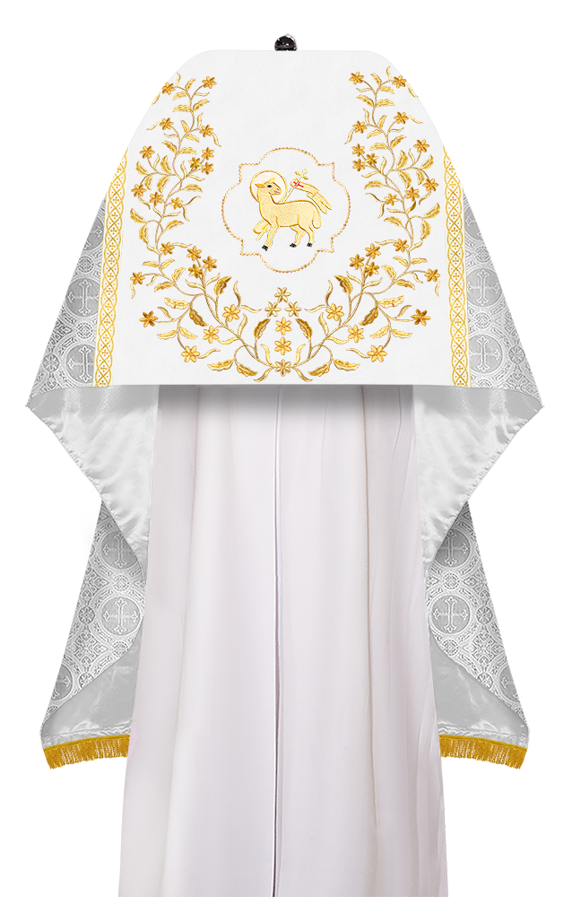 Humeral Veil Vestment with Floral Embroidered Trims