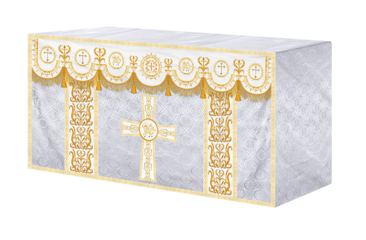 Embroidered Altar Frontal with Ornate Orphrey & Cross Design