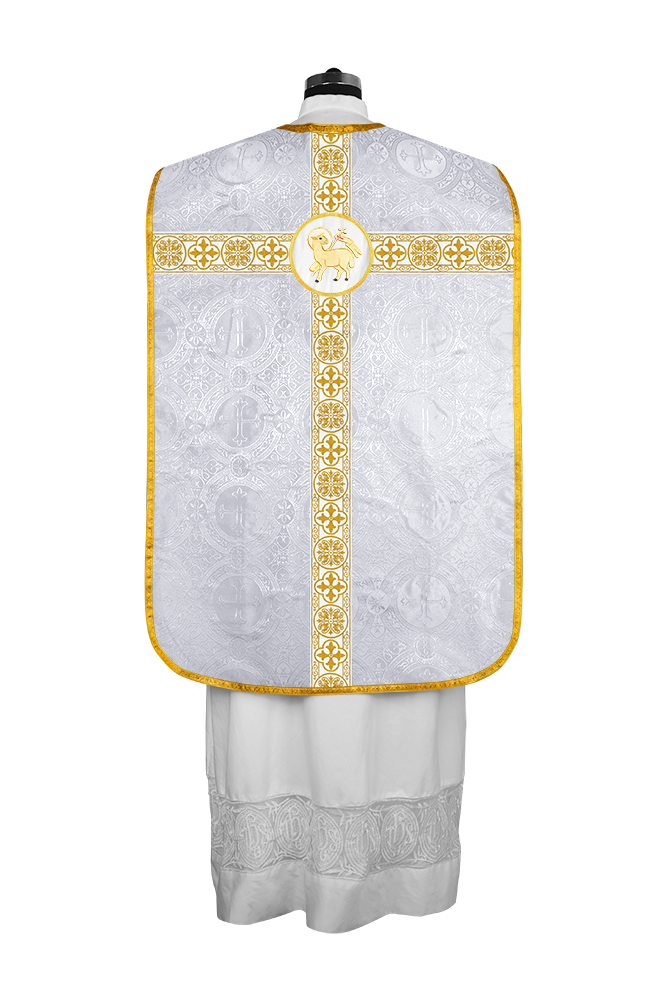 Casulla católica romana con motivo espiritual 