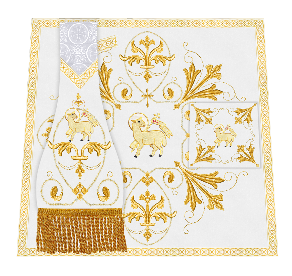 Embroidered Altar mass Set with motif and Trims