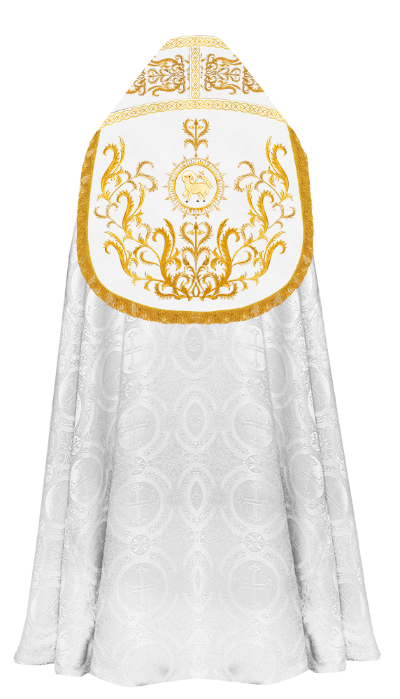 Roman Cope Vestment with Braid Embroidered Orphrey