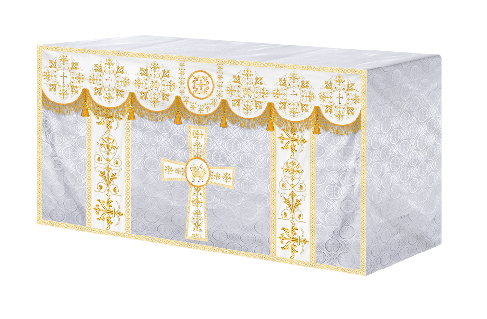 Embroidered Liturgical Church Altar Cloth with Spiritual Motif