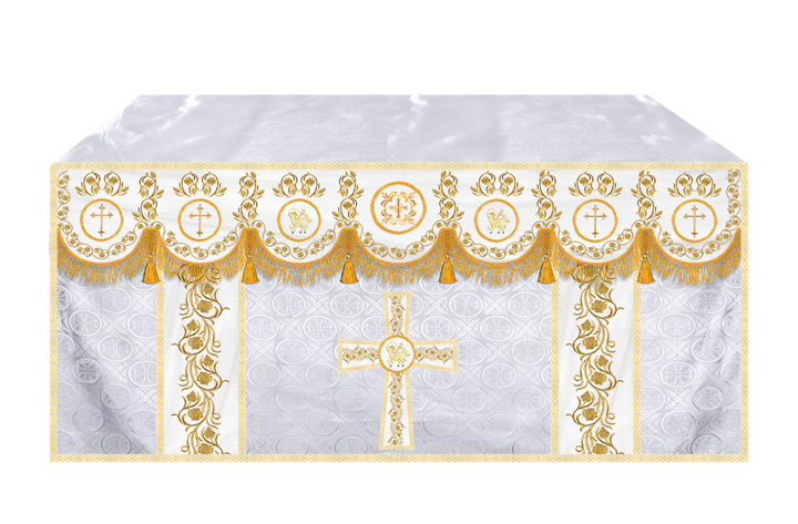 Embroidered Altar Cloth Embellished with Spiritual Motifs