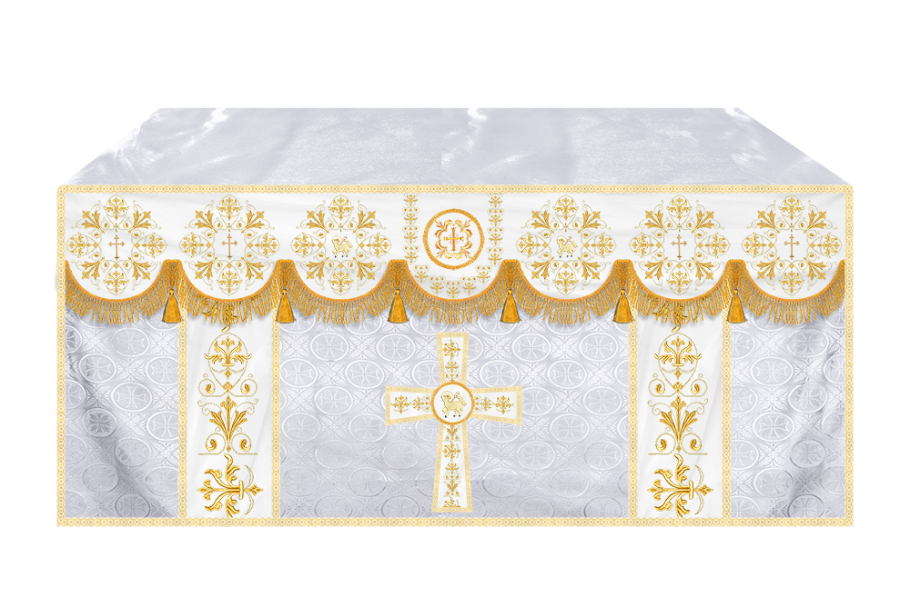 Embroidered Liturgical Church Altar Cloth with Spiritual Motif