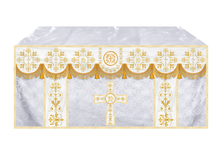 Embroidered Liturgical Church Altar Cloth with Spiritual Motif