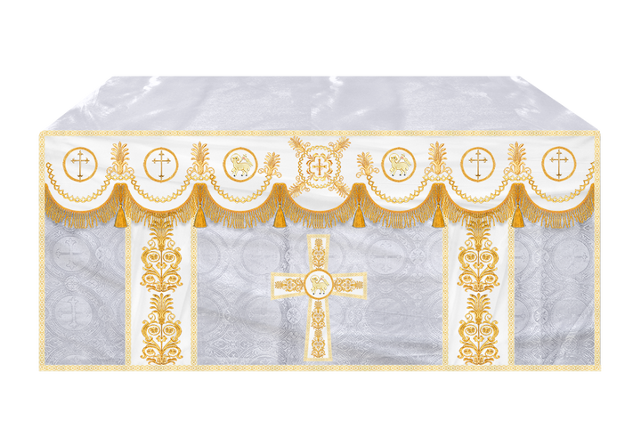 Altar Cloth with Embroidered Motif and Trims
