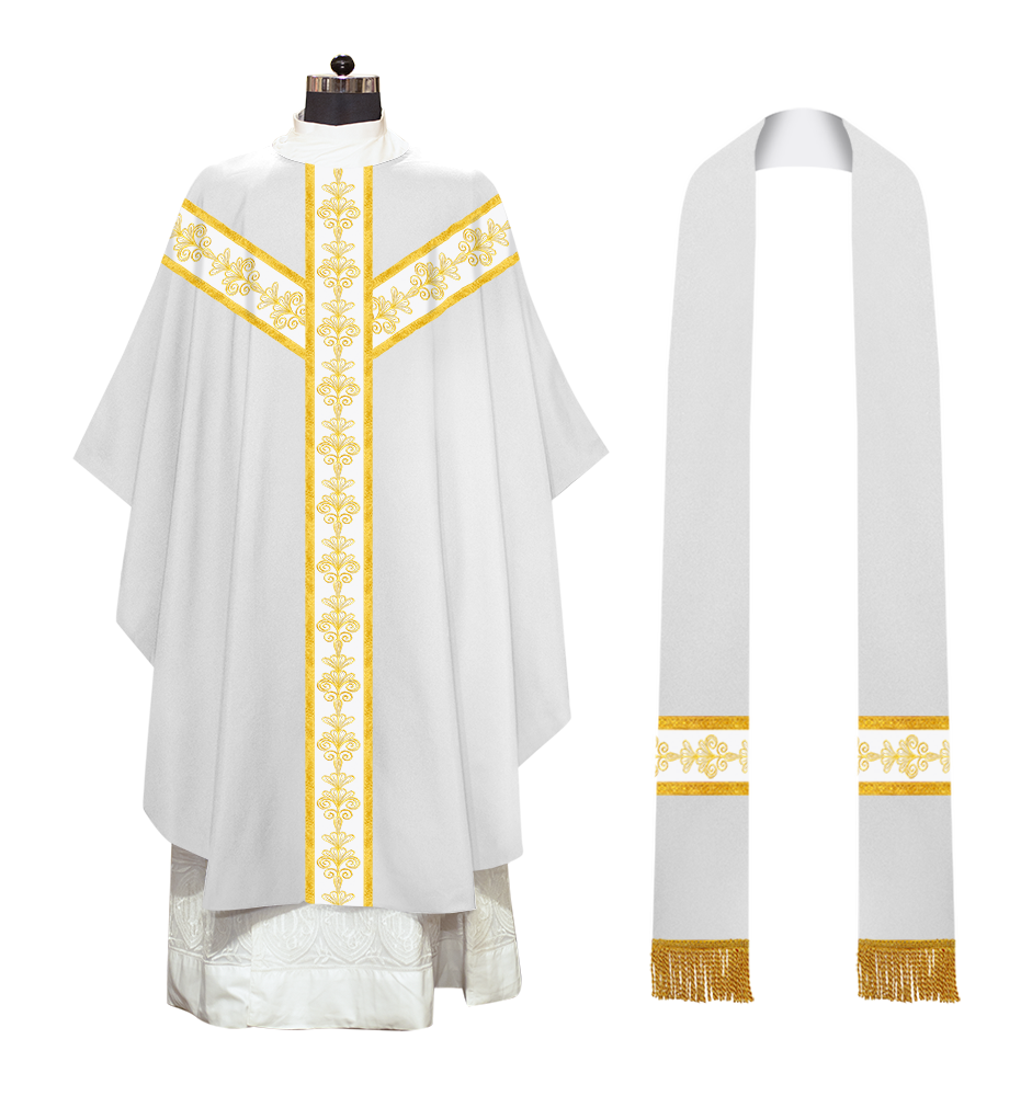 Gothic Chasuble vestment with Golden Lace