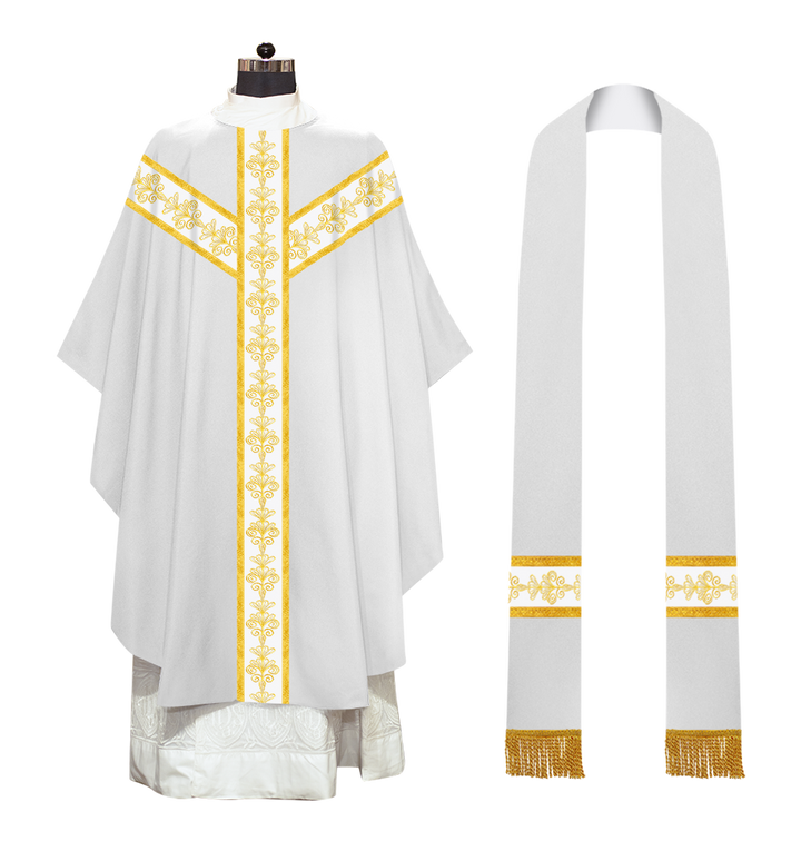 Gothic Chasuble vestment with Golden Lace