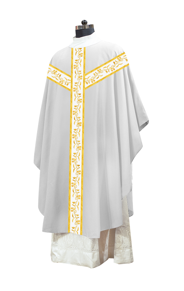 Gothic chasuble Vestment with Floral Design