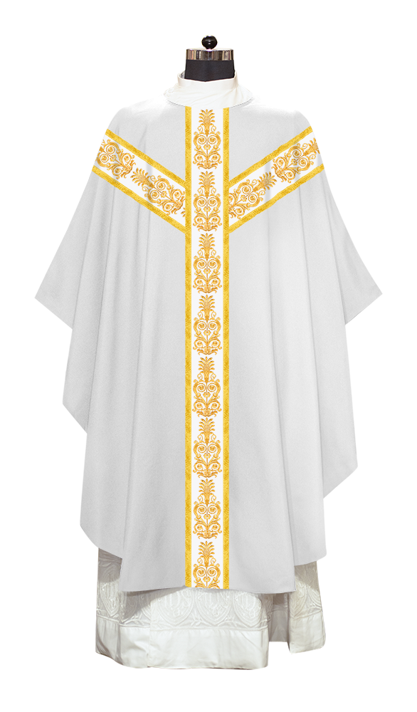 Golden Embroidery Gothic Chasuble Vestment