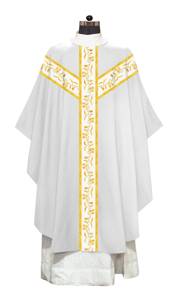 Gothic chasuble Vestment with Floral Design