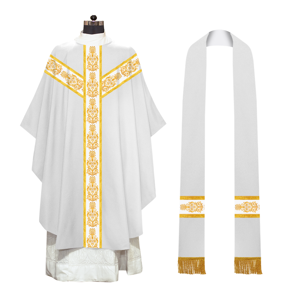 Golden Embroidery Gothic Chasuble Vestment