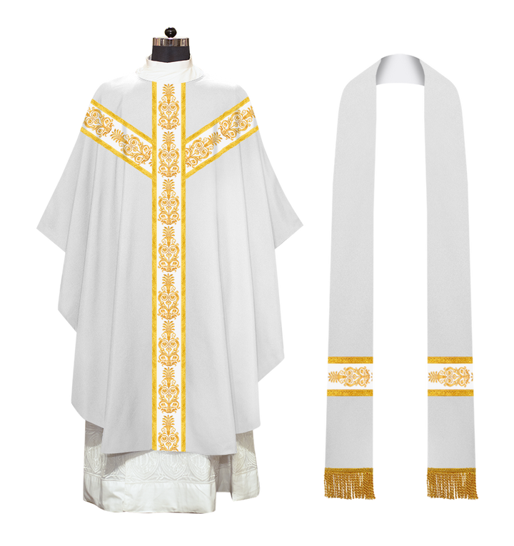 Golden Embroidery Gothic Chasuble Vestment