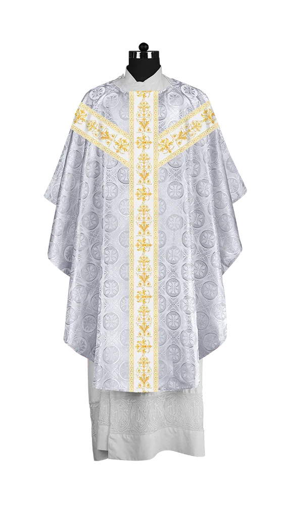 Elegant Gothic Chasuble with Embroidered Motif & Y-type Orphrey