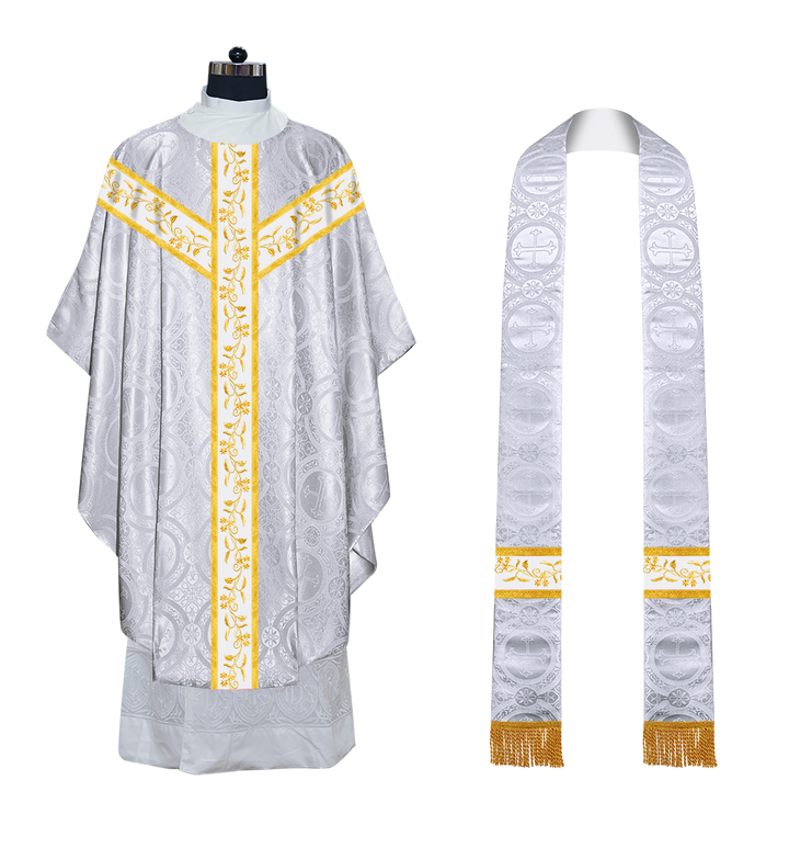 Gothic chasuble Vestment with Floral Design