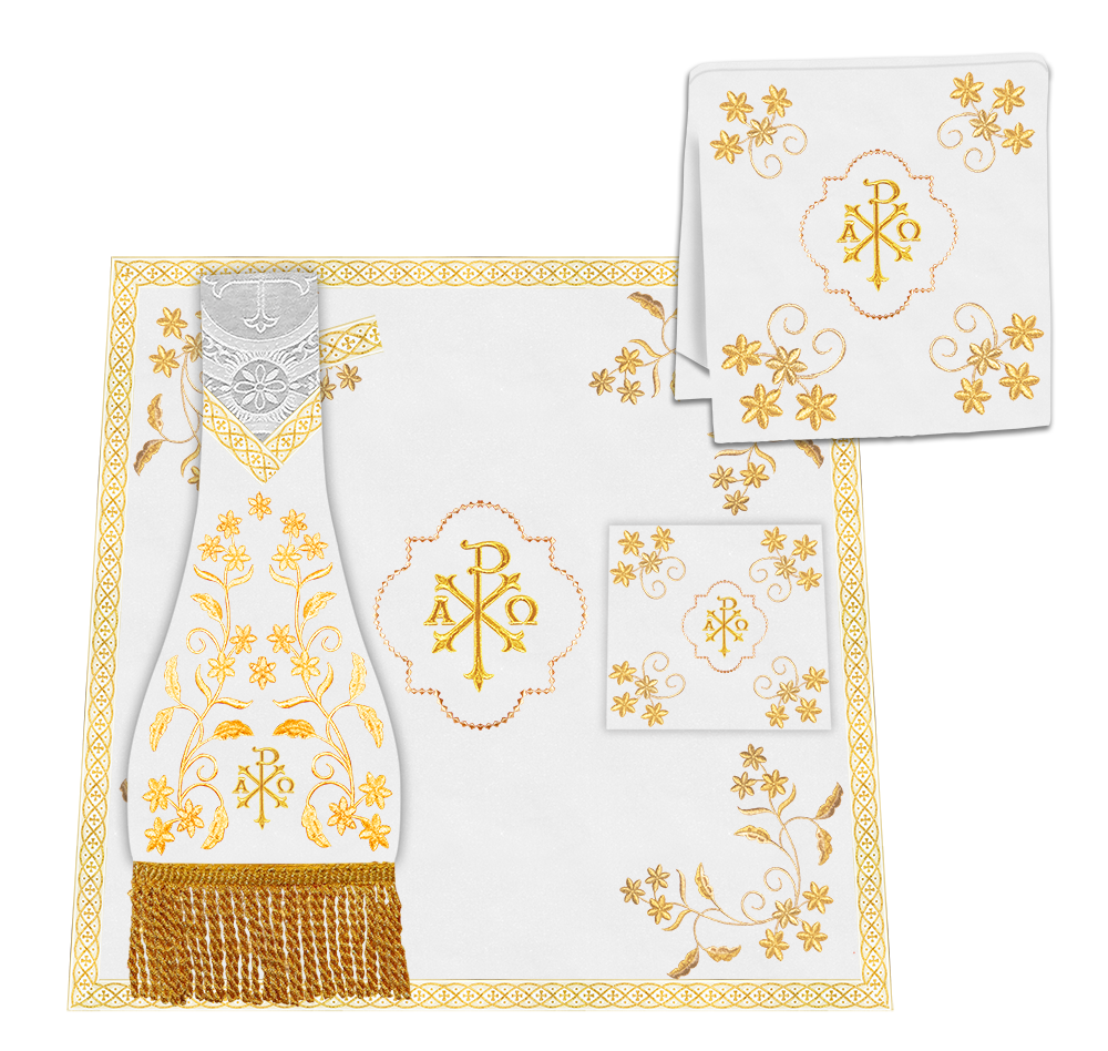 Gothic Chasuble Vestments With Floral Design and Trims