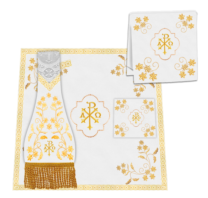 Gothic Chasuble Vestments With Floral Design and Trims