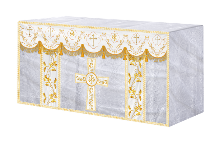 Altar Table Cloth With Floral Embroidery trims