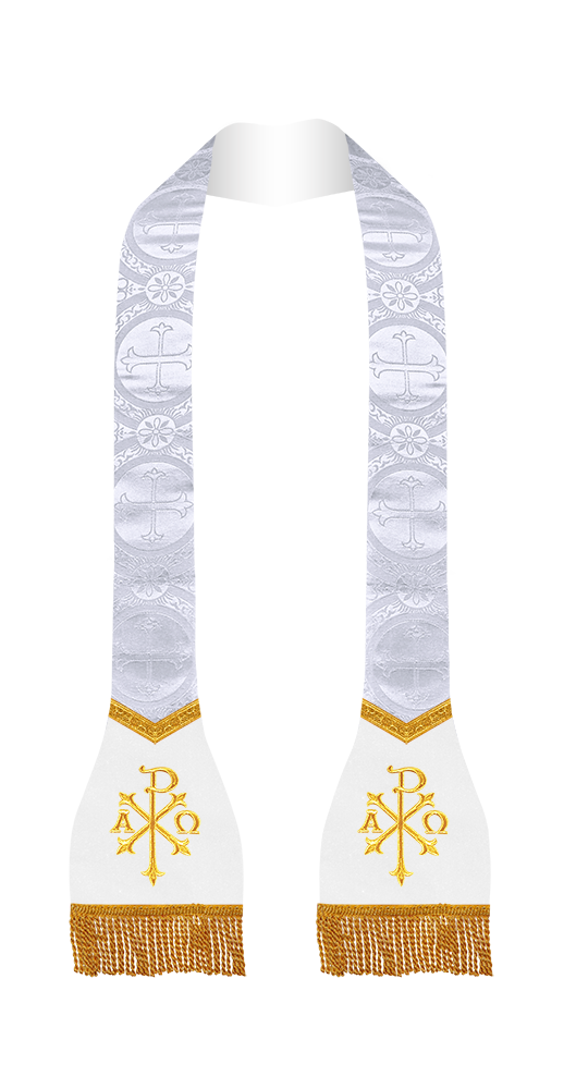 Spiritual Roman Stole with Embroidered Motif