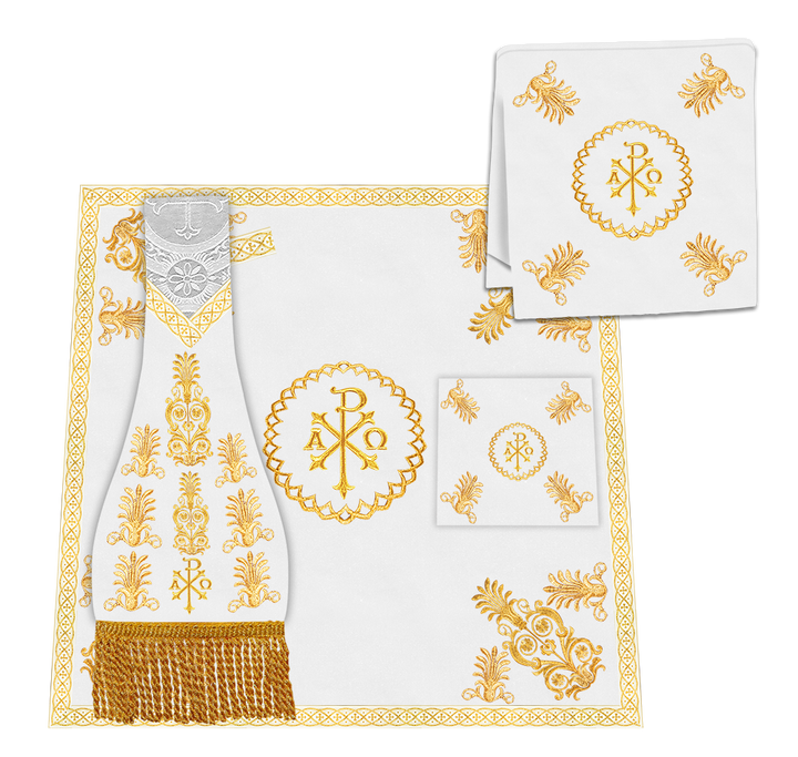 Altar Cloth with Embroidered Motif and Trims