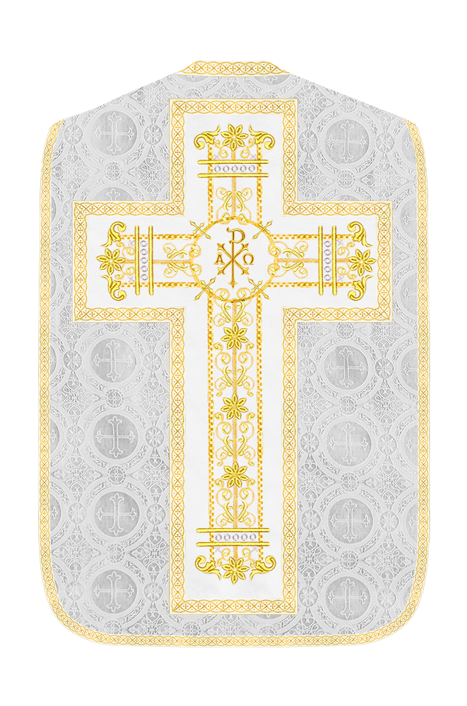 Roman Chasuble Vestment Enhanced With Orphrey and Trims