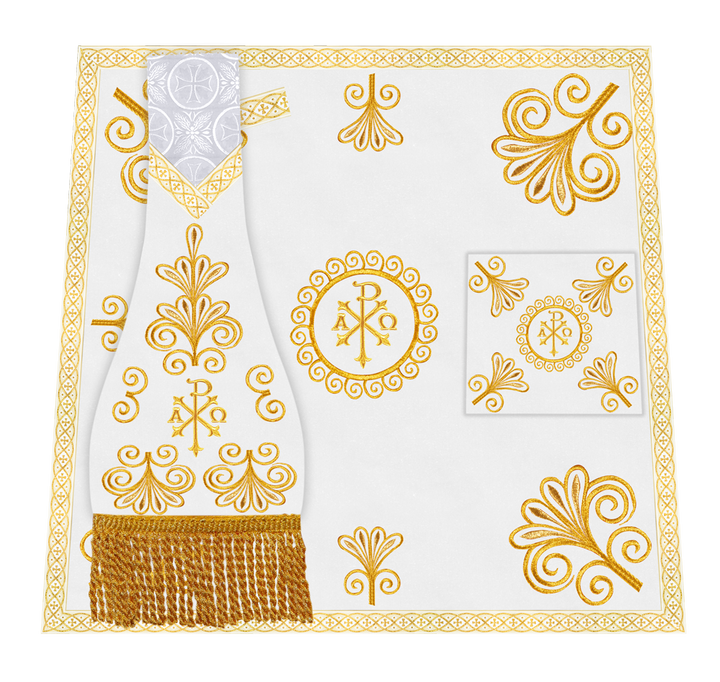 Ornate Altar Cloth with Gold Embroidery & Gothic Cross Design