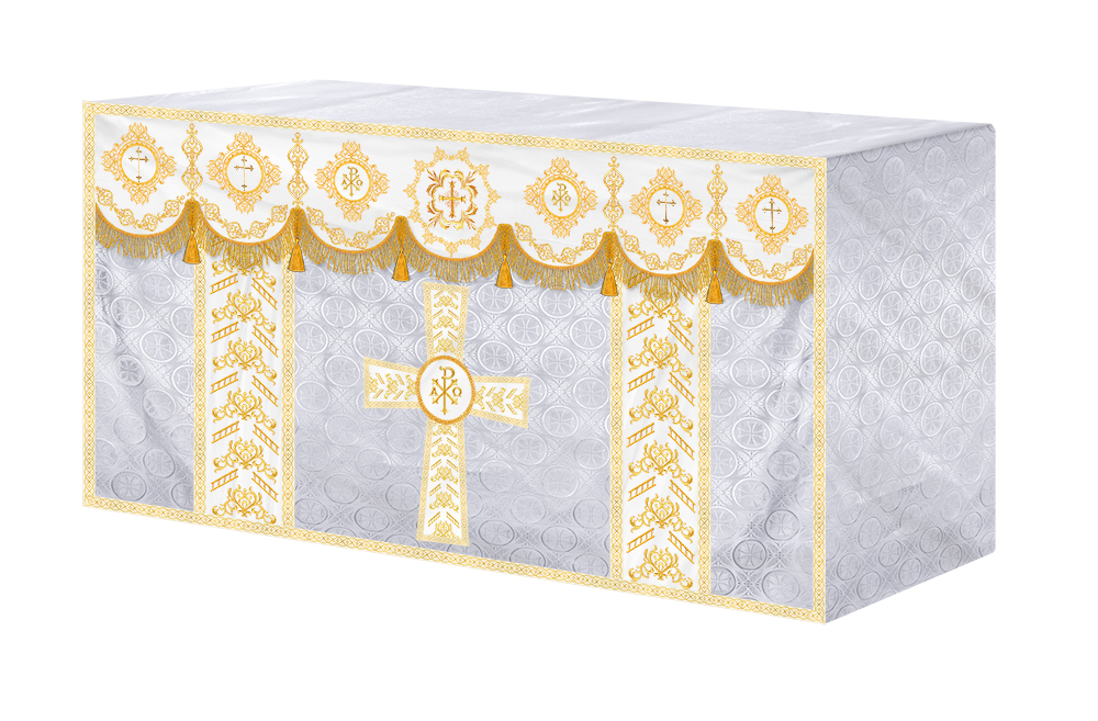 Elegant Altar Cloth with Intricate Orphrey Embroidery & Motif