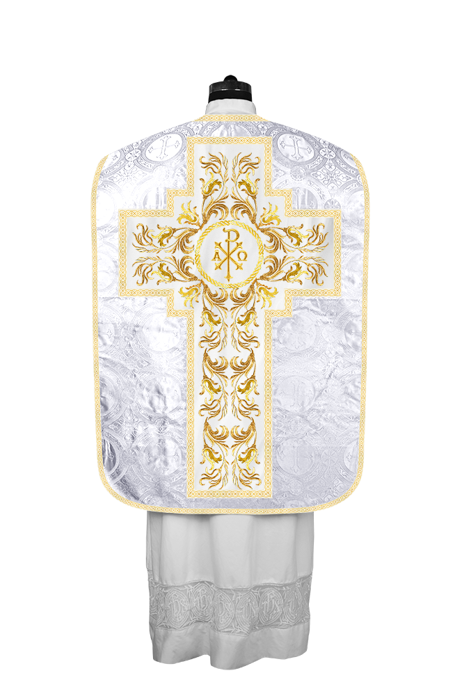 Roman Chasuble Vestment With Woven Braids and Trims