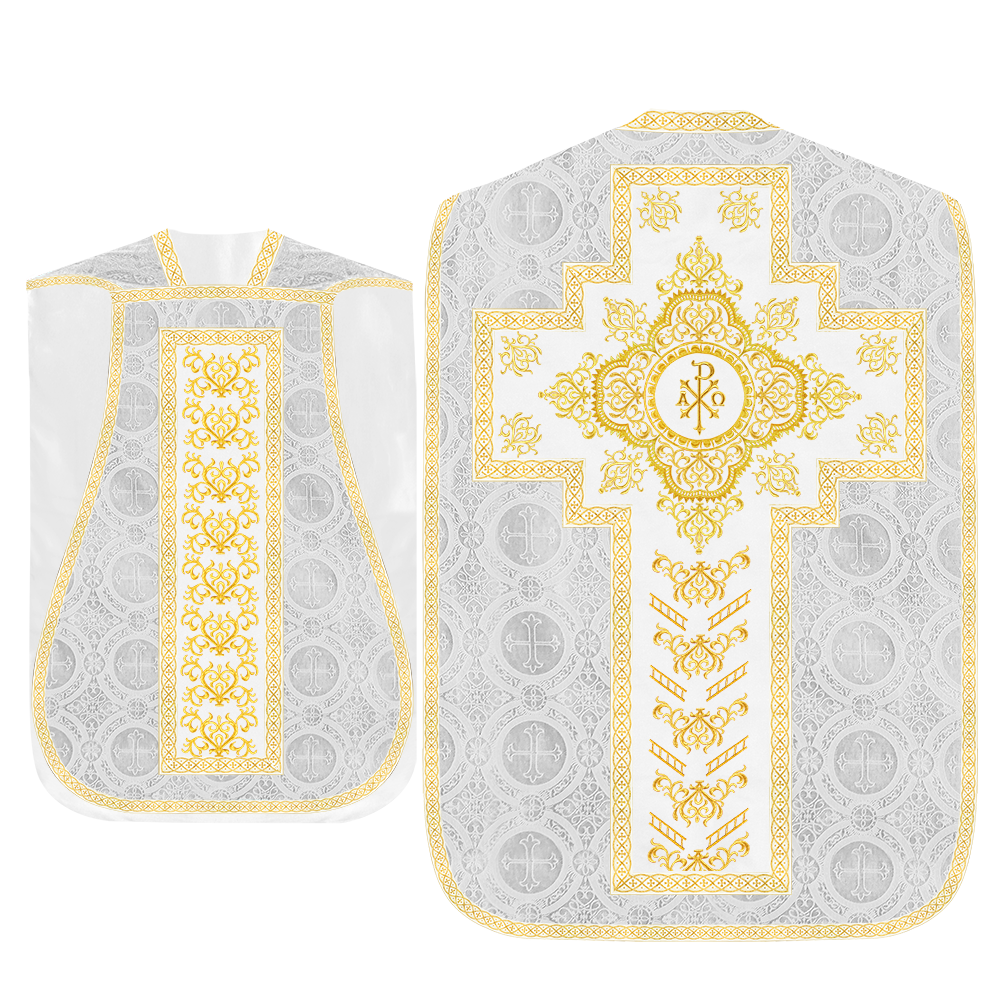 Traditional Fiddleback Vestment With Motifs and Trims