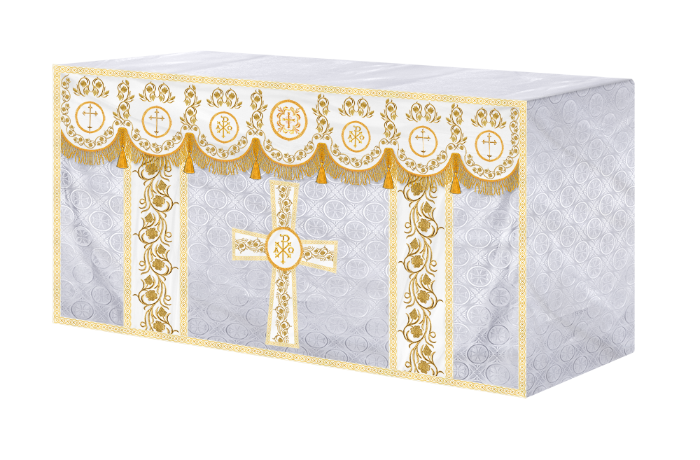 Embroidered Altar Cloth Embellished with Spiritual Motifs
