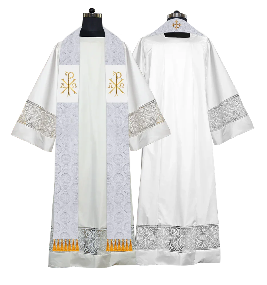 Ordination Stole with Embroidered Spiritual Motif