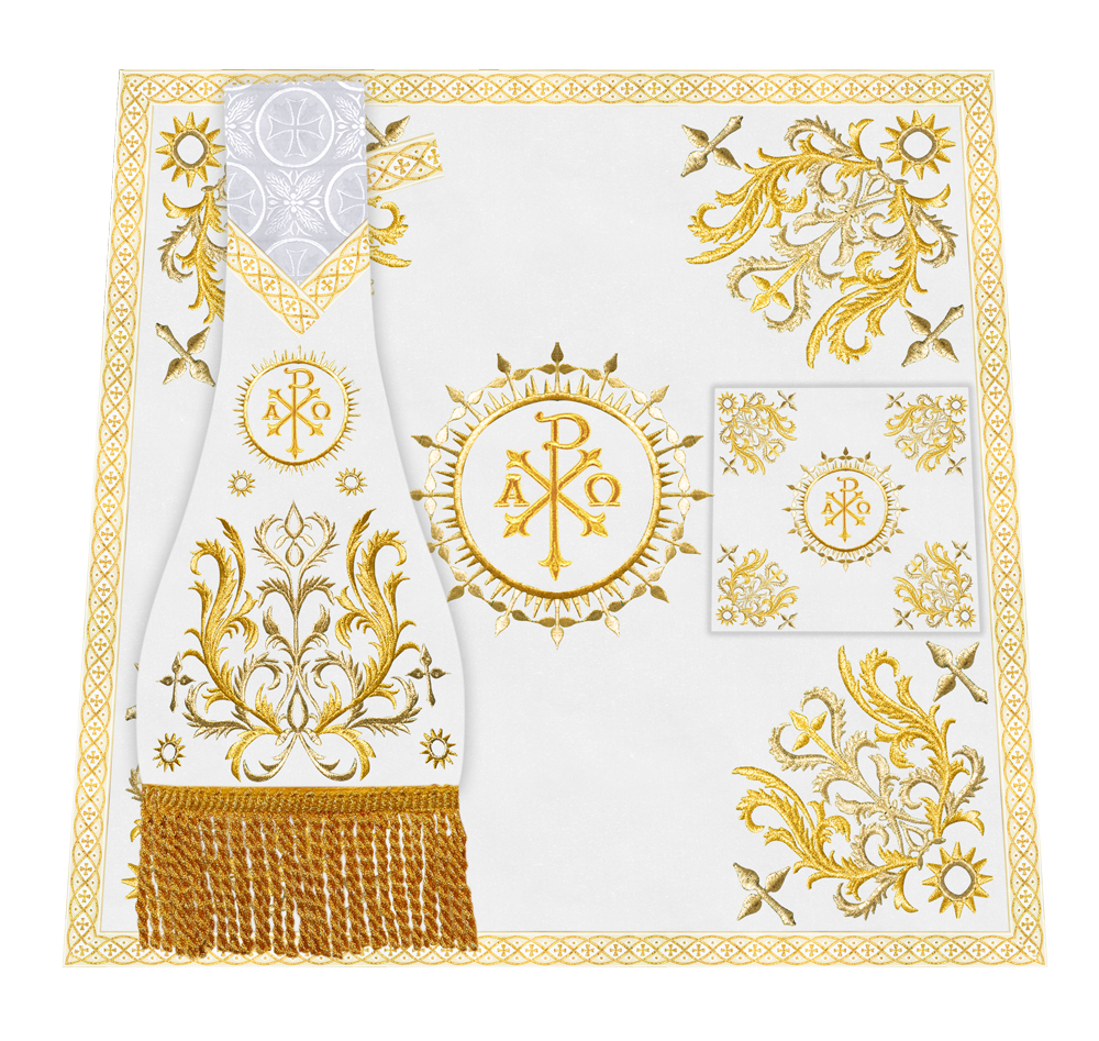 Elegant  church mass set with Embroidered Motif