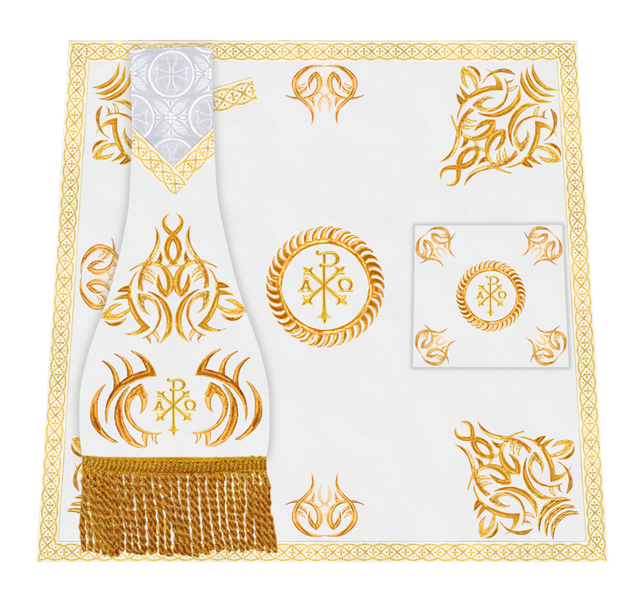 Liturgical Altar Table Cloth with Elegant Embroidery Trims