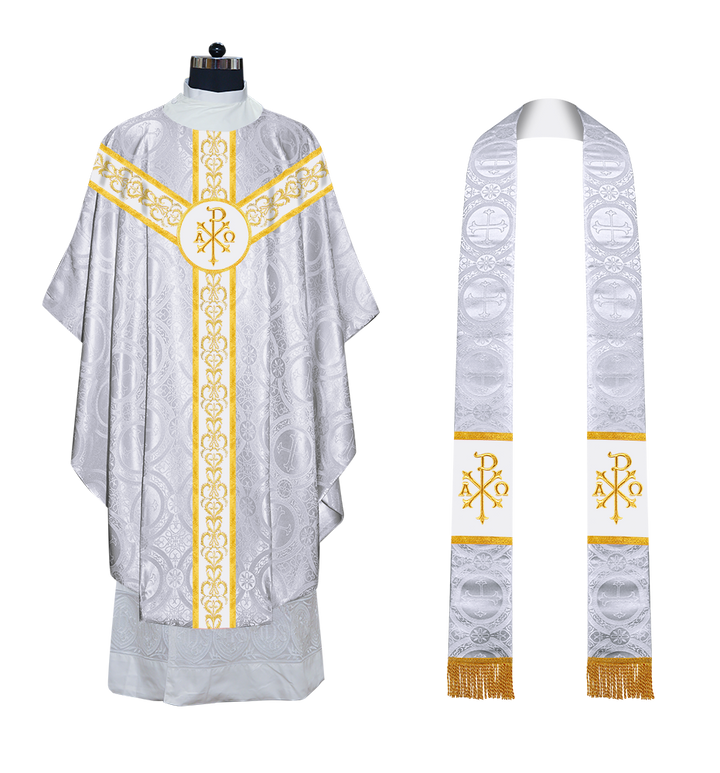 Gothic Style Chasuble with Embroidered Lace