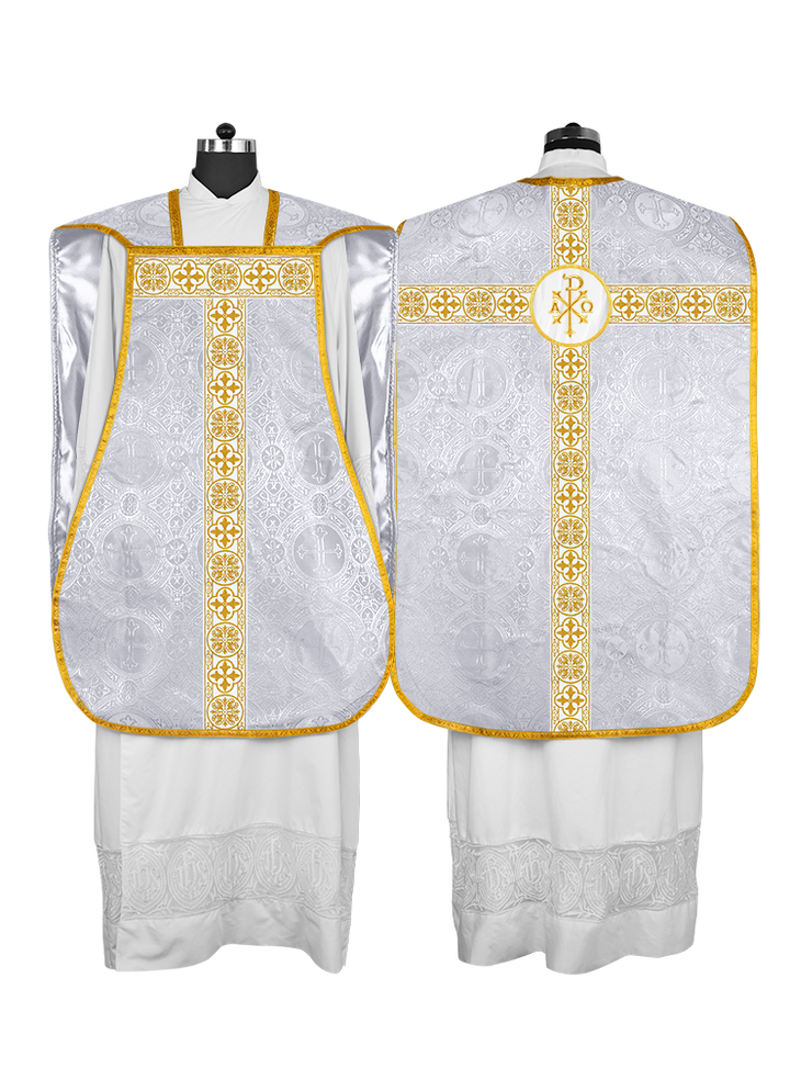 Casulla católica romana con motivo espiritual 