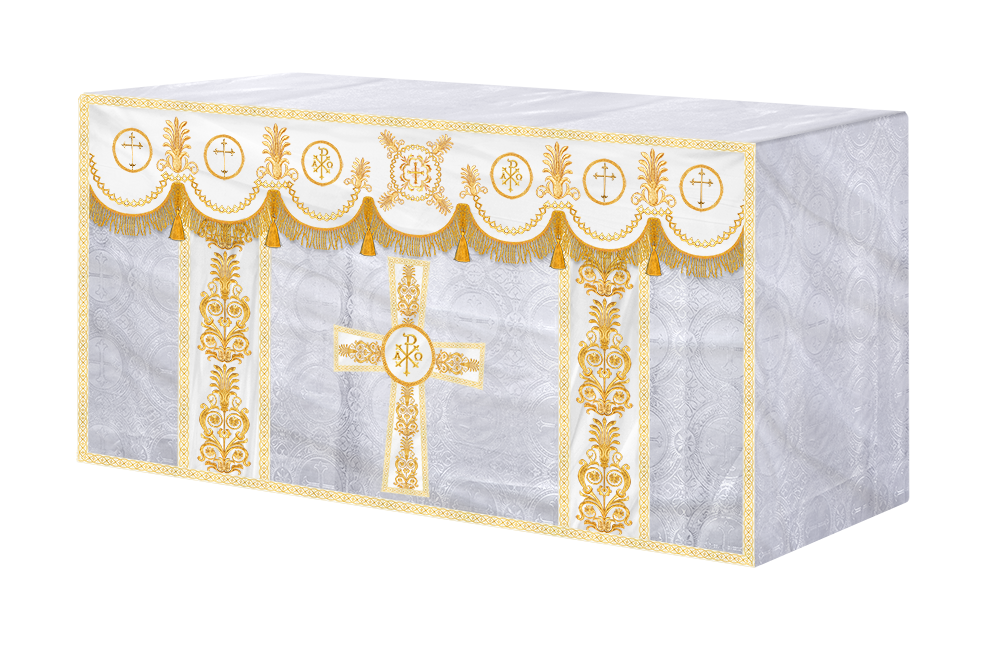 Altar Cloth with Embroidered Motif and Trims