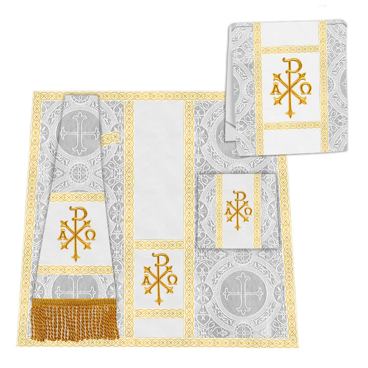 Gothic Chasuble with Embroidered Motif and Plain Orphrey