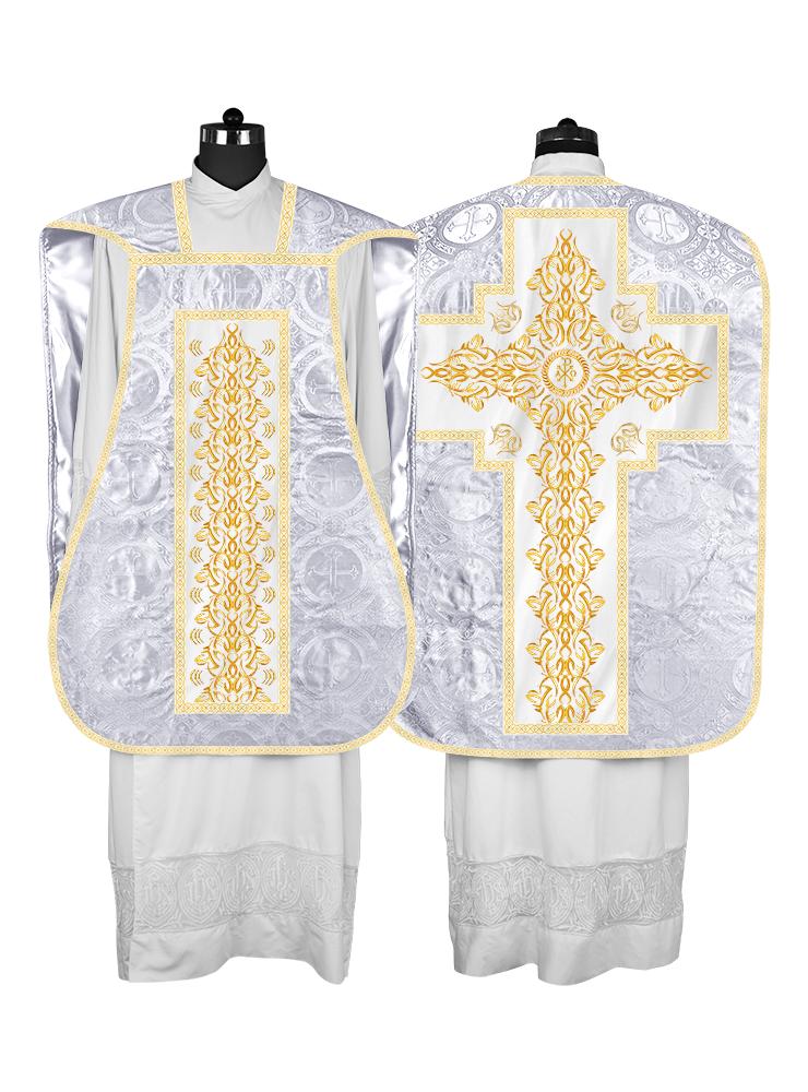 Roman Fiddleback Chasuble With Enhanced Embroidery  & trims