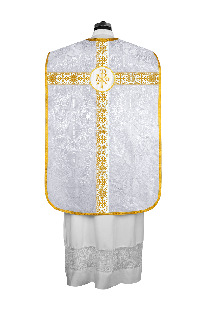 Casulla católica romana con motivo espiritual 