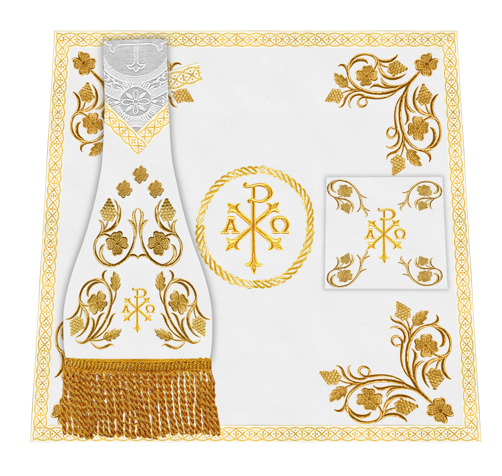 Roman Chasuble Vestment With Grapes Embroidery and Trims