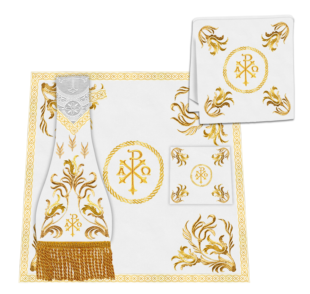 Gothic Chasuble Vestments With Ornate Embroidery And Trims