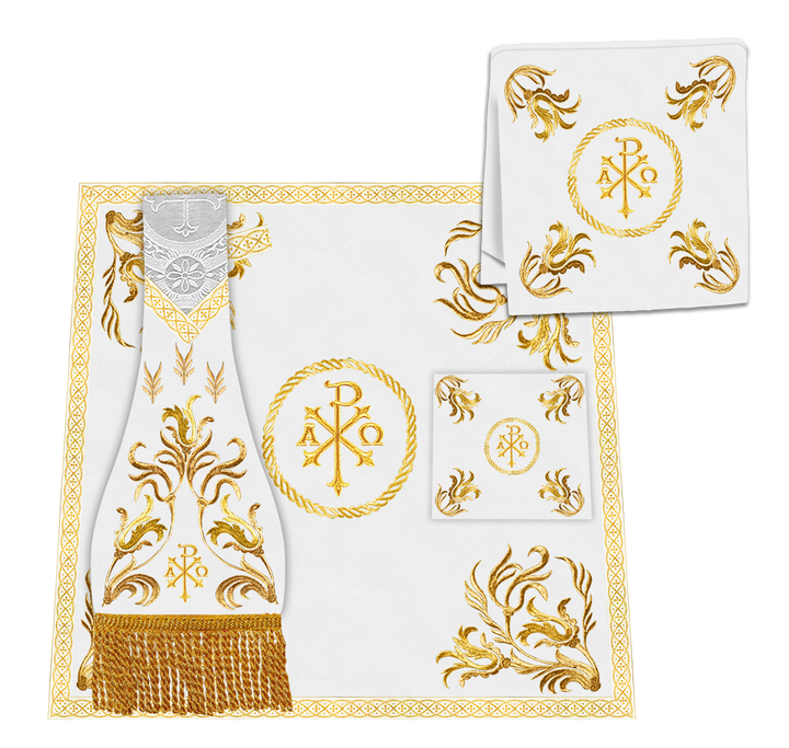 Gothic Chasuble Vestments With Ornate Embroidery And Trims