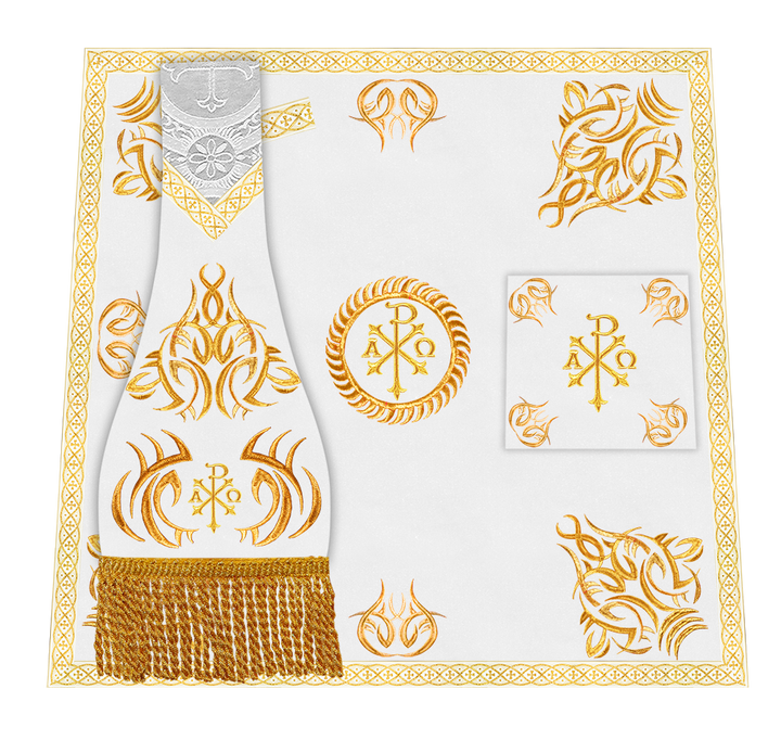 Borromean Chasuble Vestment With Braided Orphrey and Trims