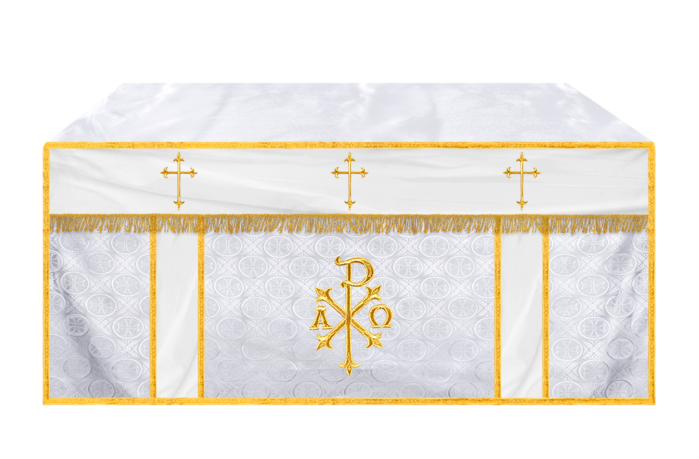 Church Altar Cloth with Embroidered PAX and Cross