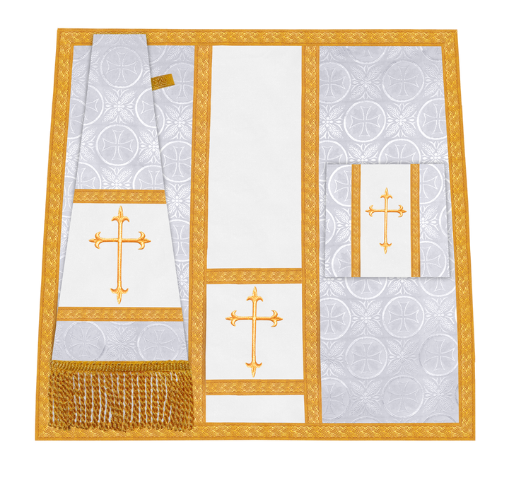 Ornate Gothic Chasuble with embroidered Cross Motif