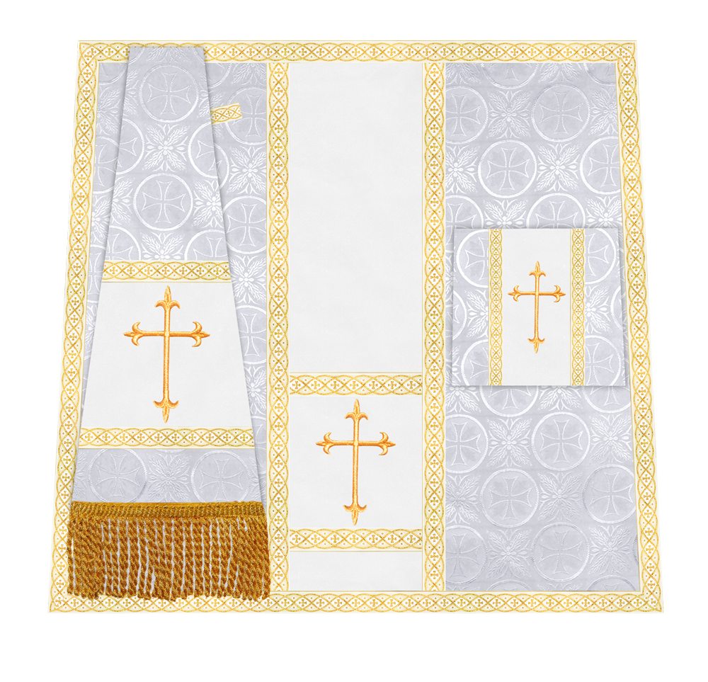 Traditional Altar Mass Set with  Embroidered Motifs