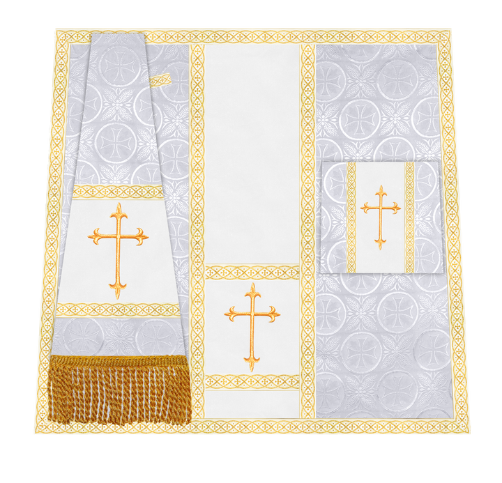 Traditional Altar Mass Set with  Embroidered Motifs